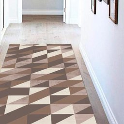 Passadeira Geométrico Losangos Antiderrapante 66x240cm Marrom Casa Dona - 2