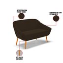 Ver imagem 5 de Kit 01 Namoradeira 02 Lugares e 02 Poltronas Giratória Giovana Suede Marrom Rato Base Madeira MA30