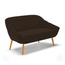 Ver imagem 3 de Kit 01 Namoradeira 02 Lugares e 02 Poltronas Giratória Giovana Suede Marrom Rato Base Madeira MA30