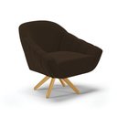 Ver imagem 4 de Kit 01 Namoradeira 02 Lugares e 02 Poltronas Giratória Giovana Suede Marrom Rato Base Madeira MA30