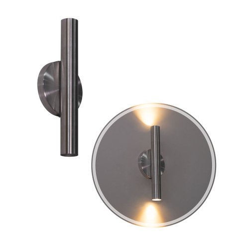 Arandela Tubo Cilindro 30cm 2 Fachos Escovada P/ 2 Mr11 St2773