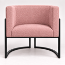 Ver imagem 7 de Poltrona Decorativa Luna Bouclé Premium para Sala Escritório Recepção Base Circular em Ferro Madeira