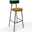 Ver imagem 3 de Kit 5 Banquetas Alta Cozinha Sala Jantar Milão L02 Facto Verde Musgo Couríssimo Whisky - Lyam Decor