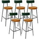 Ver imagem 1 de Kit 5 Banquetas Alta Cozinha Sala Jantar Milão L02 Facto Verde Musgo Couríssimo Whisky - Lyam Decor