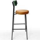 Ver imagem 7 de Kit 5 Banquetas Alta Cozinha Sala Jantar Milão L02 Facto Verde Musgo Couríssimo Whisky - Lyam Decor