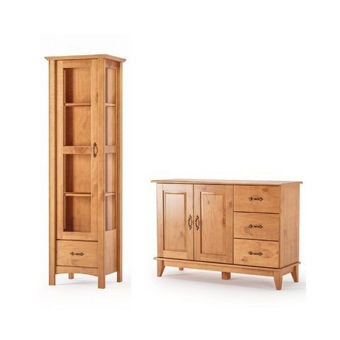 Kit Cristaleira Bella 01 Porta 1220 e Aparador Buffet 120,0 Cm Bella 02 Portas e 03 Gav. Móveis Mpo