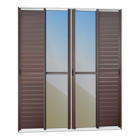 Porta Correr Venez. 6F.Móv.210 x 240 Elite c/Fecho Autom V.Ref.Mix Corten Brimak