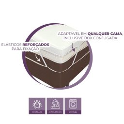Pillow Top Viúva 200 Fios Premium 10cm 1200g/m² 128x188cm Branco - 9