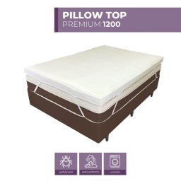 Pillow Top Viúva 200 Fios Premium 10cm 1200g/m² 128x188cm Branco - 10