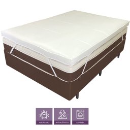 Pillow Top Viúva 200 Fios Premium 10cm 1200g/m² 128x188cm Branco - 2
