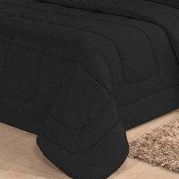 Kit Edredom Confort Casa Dona Dupla Face Casal Queen 6 Pçs Com Lençol Preto - 3