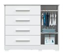 Ver imagem 2 de Cômoda Infantil Charlô 1 Porta 4 Gavetas - Móveis Peroba Branco Brilho