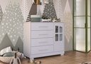 Ver imagem 4 de Cômoda Infantil Charlô 1 Porta 4 Gavetas - Móveis Peroba Branco Brilho
