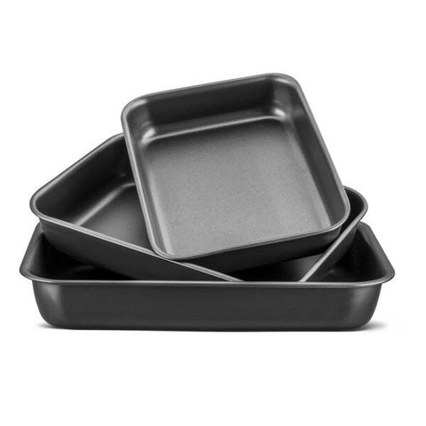 Conjunto Assadeira Antiaderentes Grafite 3 Peças MTA cód. 8809