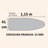 Tabua de Passar Roupa Dobrável Larga 115x41cm com Porta Ferro e Ajuste de Altura Utimil - 4