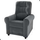 Ver imagem 4 de Poltrona Reclinável Lyon 2 Estágios Veludo Cinza 83cm para Sala Quarto e Descanso