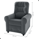 Ver imagem 2 de Poltrona Reclinável Lyon 2 Estágios Veludo Cinza 83cm para Sala Quarto e Descanso