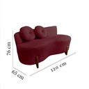 Ver mais imagens de Namoradeira Sofá Feijão Lounge 120cm Orgânica Suede Marsala