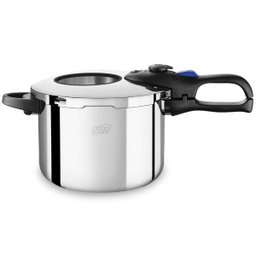 Panela de Pressão com Visor Aço Inox Cooktop Fogão Indução Fundo Triplo 6 Litros Fechamento Externo  - 6