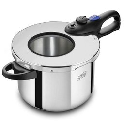 Panela de Pressão com Visor Aço Inox Cooktop Fogão Indução Fundo Triplo 6 Litros Fechamento Externo  - 1