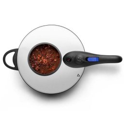 Panela de Pressão com Visor Aço Inox Cooktop Fogão Indução Fundo Triplo 6 Litros Fechamento Externo  - 5