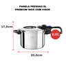Panela de Pressão com Visor Aço Inox Cooktop Fogão Indução Fundo Triplo 6 Litros Fechamento Externo  - 11