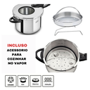 Ver imagem 2 de Panela de Pressão com Visor Aço Inox Cooktop Fogão Indução Fundo Triplo 6 Litros Fechamento Externo 