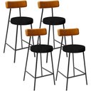 Ver imagem 1 de Kit 04 Banquetas Baixa Cozinha Sala Jantar Bancada Milão L02 Couríssimo Whisky Chumbo - lyam decor L