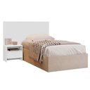 Ver imagem 1 de Painel Cama Box Madeirado Solteiro Prime C/ 1 Mesa e 1 Gaveta Branco - Novo Horizonte