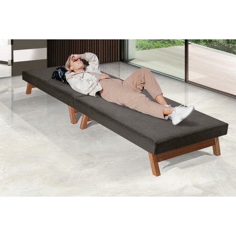 Cama Portátil Dobrável Solteiro 0,80x1,90 Cappuccino -C/Colchão Embutido