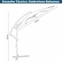 Ver imagem 4 de Ombrelone Lateral com Base 2 Rodinhas Hdpe Bahamas Rivatti 300cm Larg Alumínio Capa Poliéster