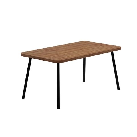 Mesa de Jantar Stellar Retangular 160cm X 90cm com 6 Lugares Cor:nogal com Preto