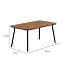 Ver imagem 2 de Mesa de Jantar Stellar Retangular 160cm X 90cm com 6 Lugares Cor:nogal com Preto