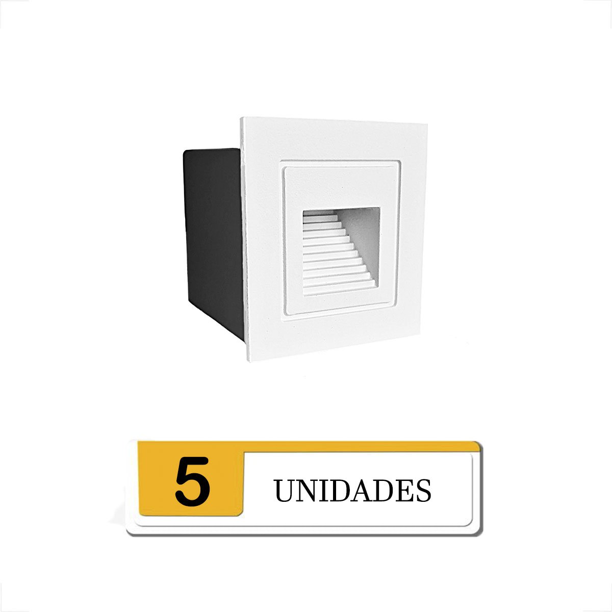 5 Balizador de Embutir Parede Branco Mini Led Escada Lup75 - 2