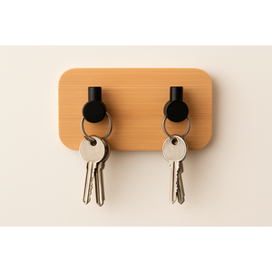 Gancho de Parede Adesivo, Gancho Duplo de Bambu - Não Precisa Furar