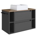 Ver imagem 1 de Gabinete para Banheiro com Cuba 01 Porta 80cm Mel Grafite Proddy