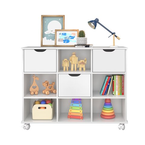 Nicho Organizador Maia c/ 3 Gavetas Branco