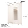 Guarda Roupa Solteiro França com Espelho 2 Portas 100% Mdf Linhamobília Branco - 4