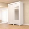 Guarda Roupa Solteiro França com Espelho 2 Portas 100% Mdf Linhamobília Branco - 2