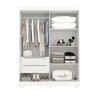 Guarda Roupa Solteiro França com Espelho 2 Portas 100% Mdf Linhamobília Branco - 3
