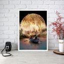 Ver imagem 2 de Quadro Decorativo Surrealista Bitcoin 45x34cm - com vidro:Madeira preta