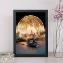 Ver imagem 1 de Quadro Decorativo Surrealista Bitcoin 45x34cm - com vidro:Madeira preta