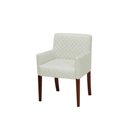 Ver imagem 1 de Poltrona Decorativa Liverpool Base Madeira Corano Bege