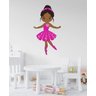 Adesivo de Parede Bailarina Vestido Pink:50 X 90 Cm - 1