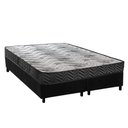 Ver imagem 1 de Conjunto Box Queen: Colchão Espuma Paropas D45 Pasquale Wave Black + Base Crc Suede Black (158x198)