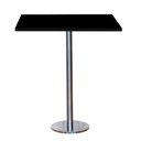 Ver imagem 1 de Mesa Pisa Beta Bistrô Fratini 107,50cm (a) Disco Redondo Inox Tampo Mdp Quadrado Preto 80cm( L)