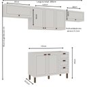 Ver imagem 3 de Cozinha Completa Modulada 4 Peças Frentes em MDF Americano Branco/Ébano
