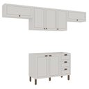 Ver imagem 2 de Cozinha Completa Modulada 4 Peças Frentes em MDF Americano Branco/Ébano