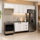 Ver imagem 1 de Cozinha Completa Modulada 4 Peças Frentes em MDF Americano Branco/Ébano