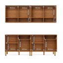 Ver imagem 3 de Cozinha Modulada Compacta 4 Peças 8 Portas e 2 Gavetas 200cm 100% MDF Viena Espresso Móveis Cinza/Canela/Platina